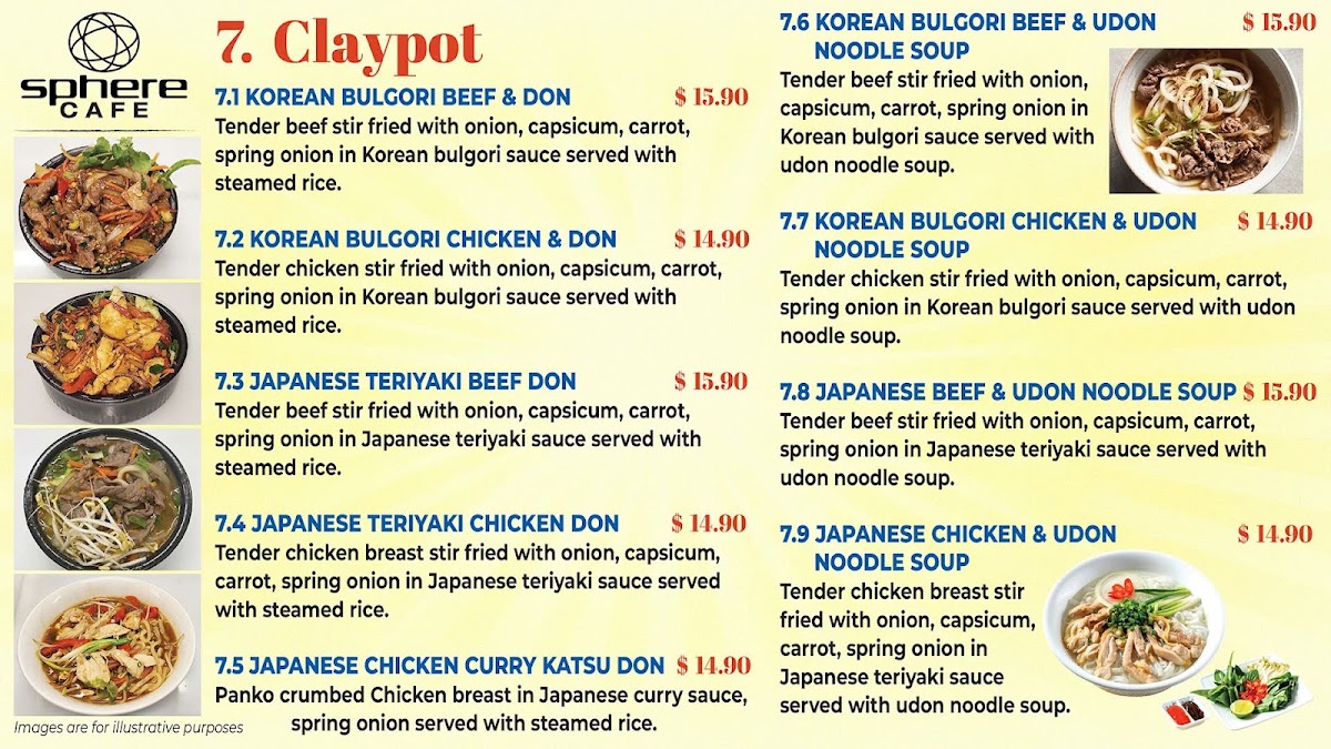 Sphere Cafe menu board