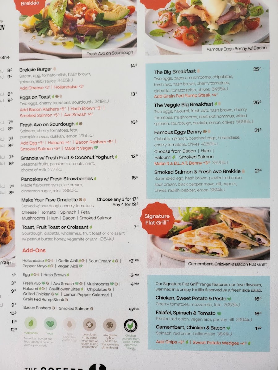 The Coffee Club Café - Chinchilla menu board