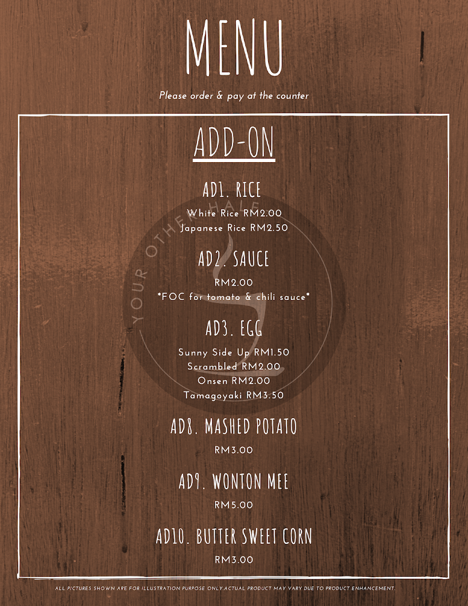 One Over Two Cafe menu board