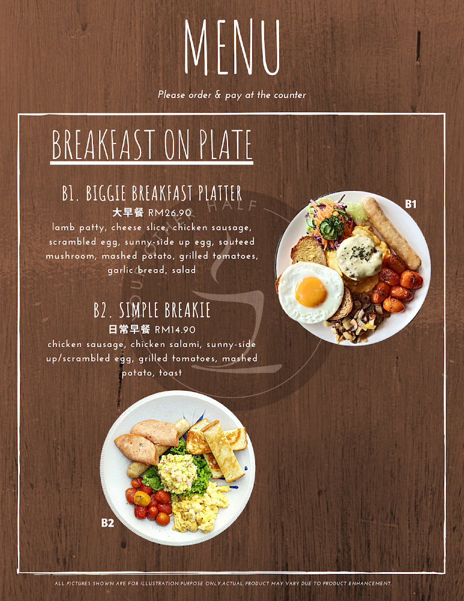 One Over Two Cafe menu board