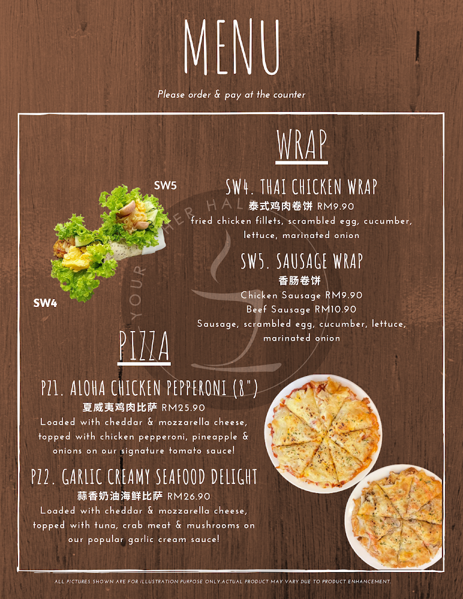 One Over Two Cafe menu board