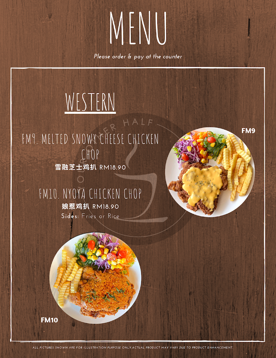 One Over Two Cafe menu board