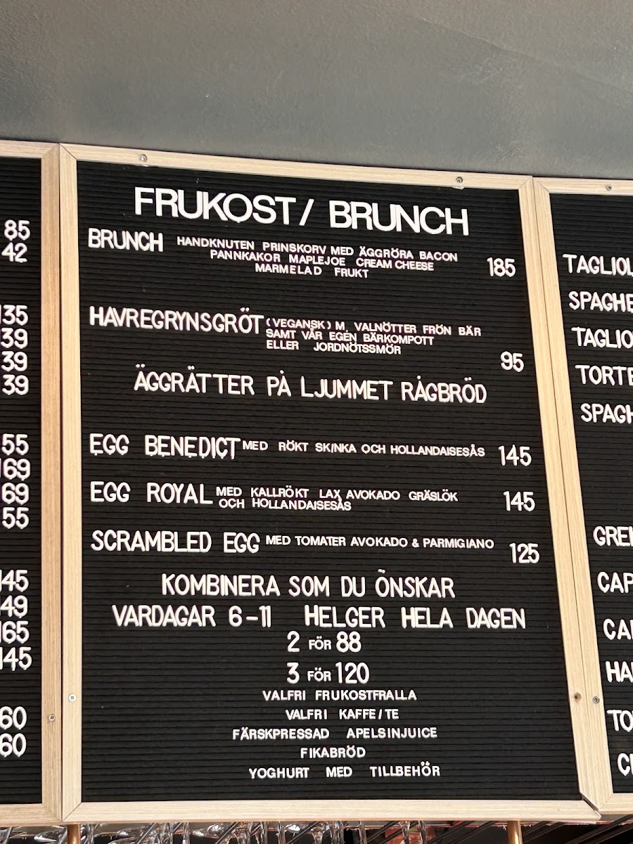 Caffé LAntico menu board