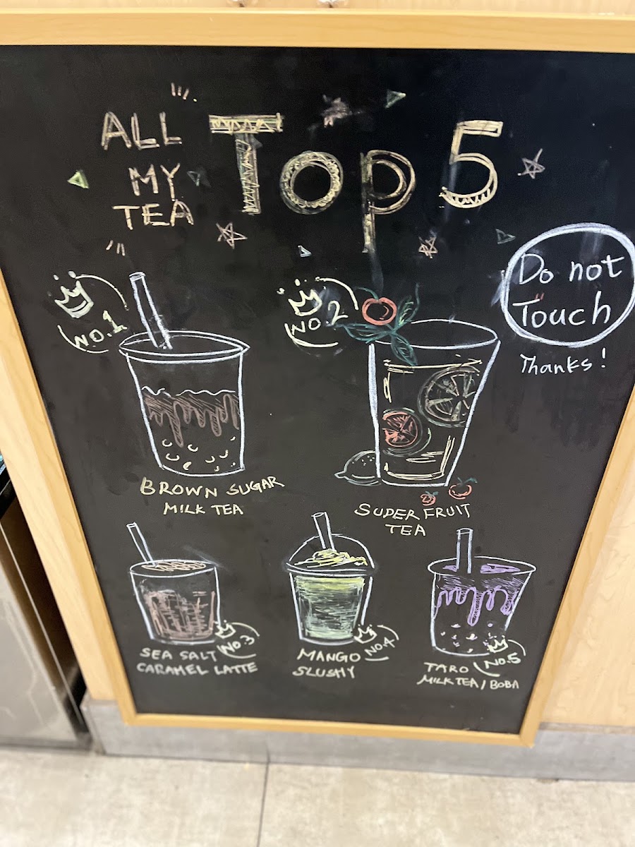 AllMyTea Cafe menu board