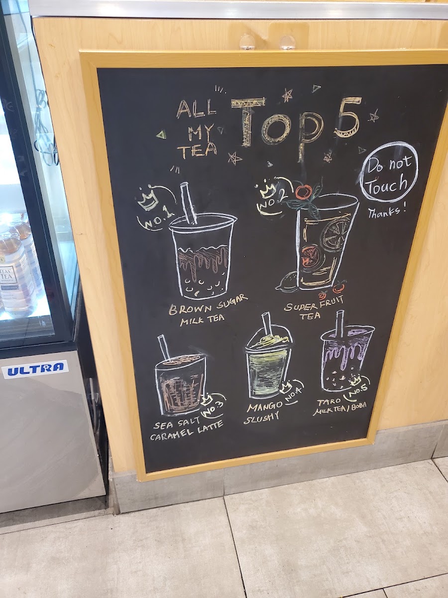 AllMyTea Cafe menu board