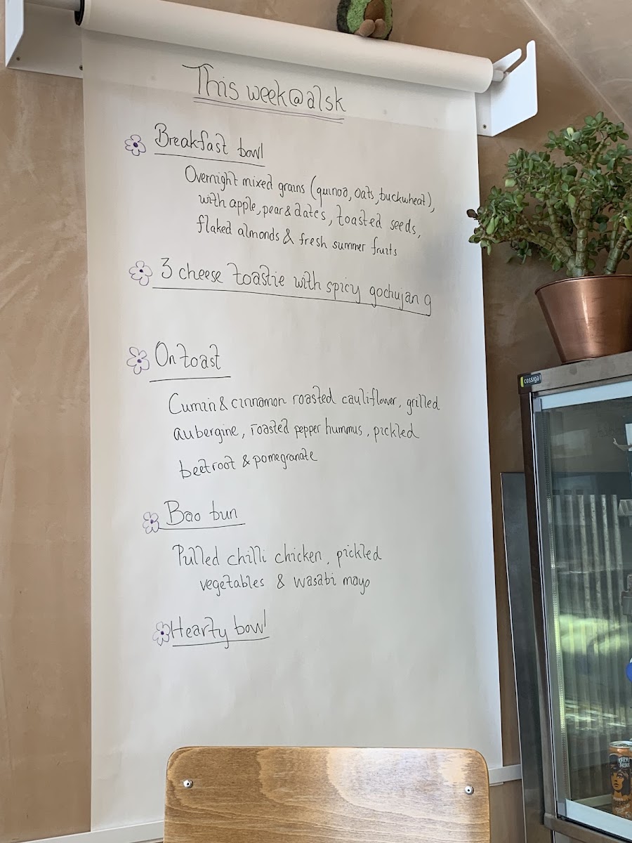 A Little Street Kitchen menu board