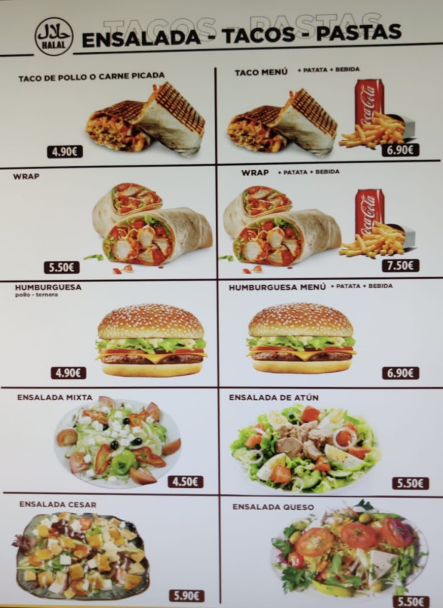 Cafè 1 Euro La Salut menu board
