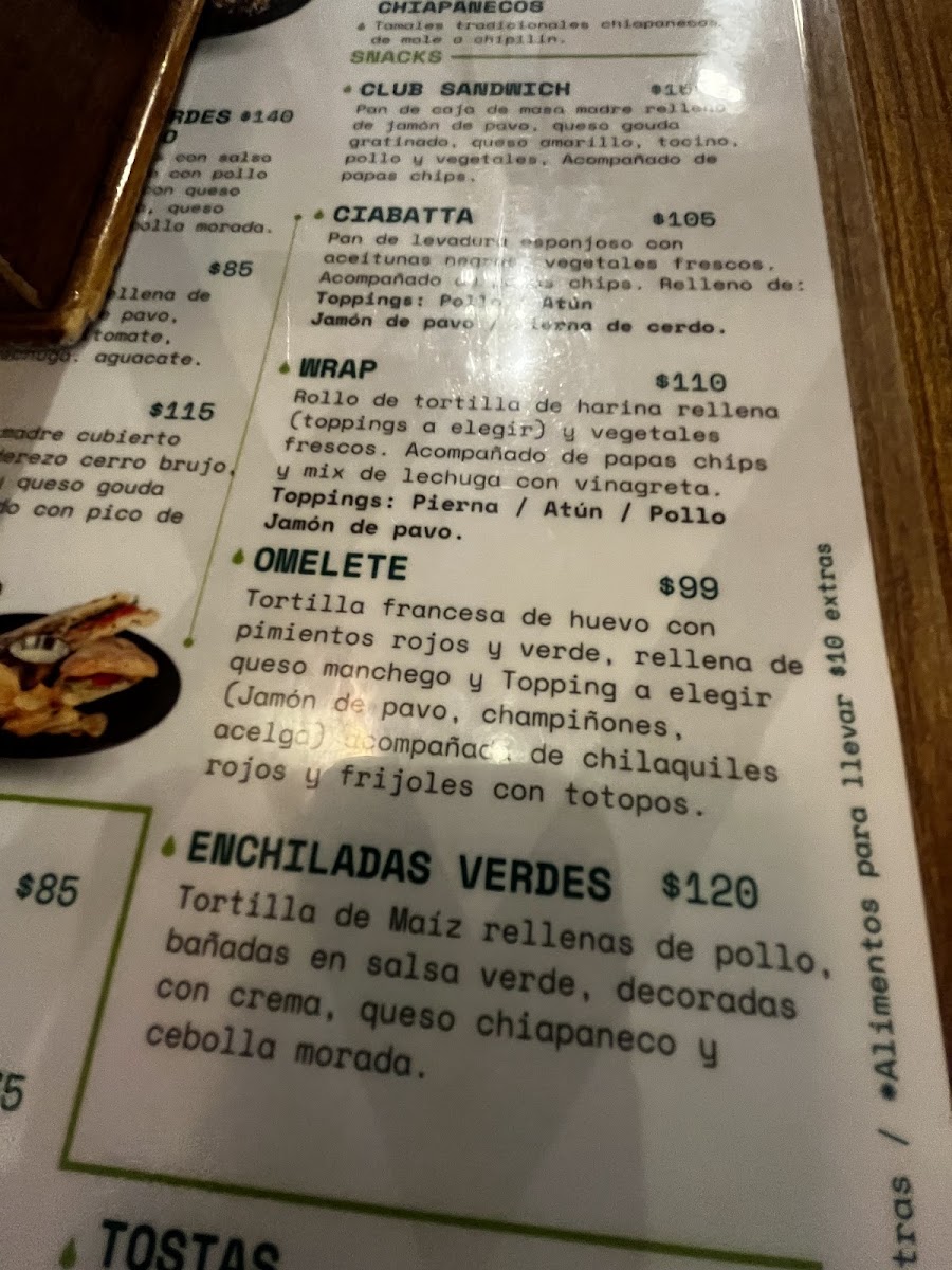 Cerro Brujo Mx Café Galería menu board