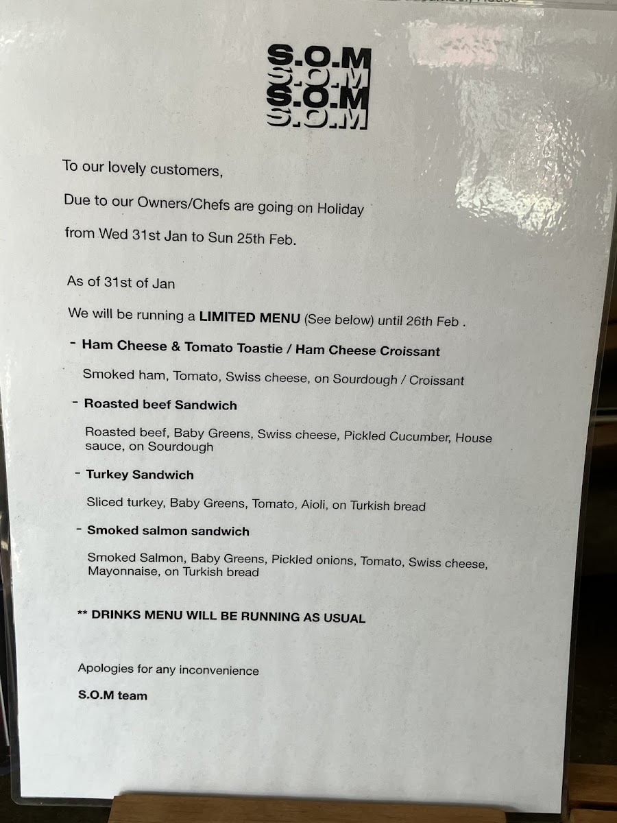 Shot on Military menu board