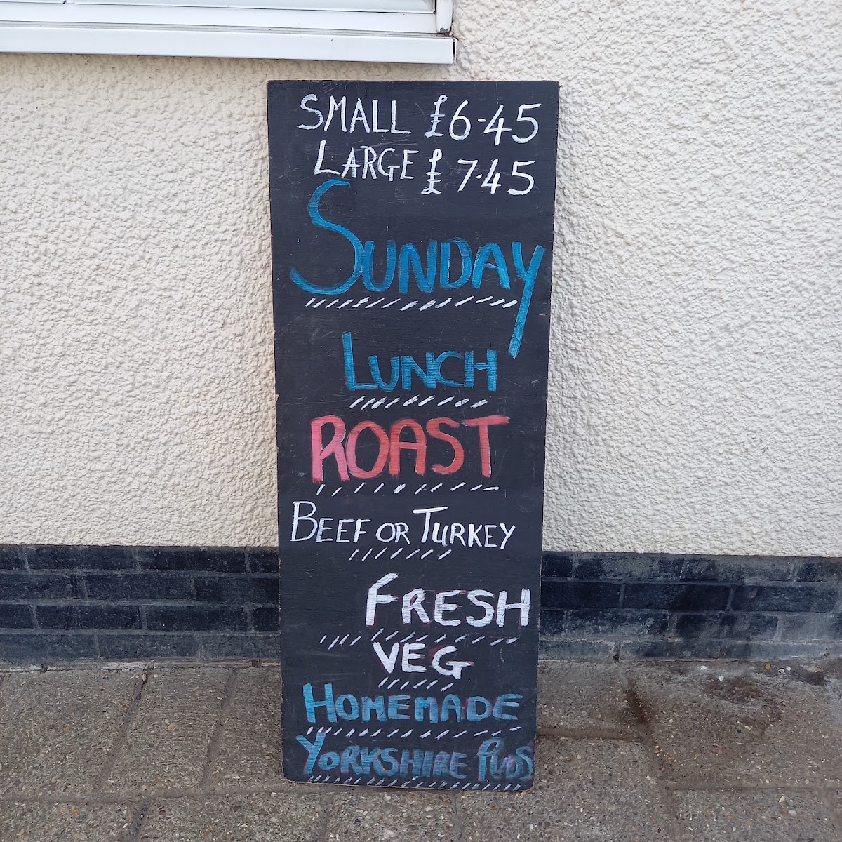 Seaview Cafe menu board