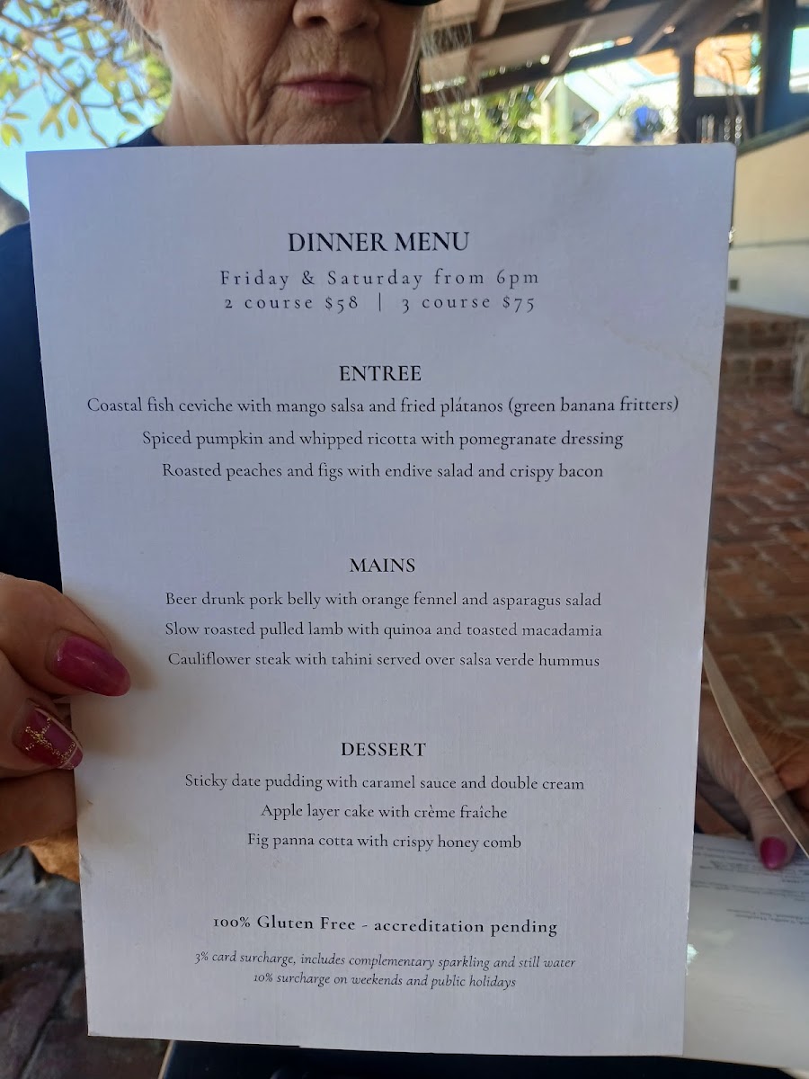 Aqua Kitchen and Bar menu board