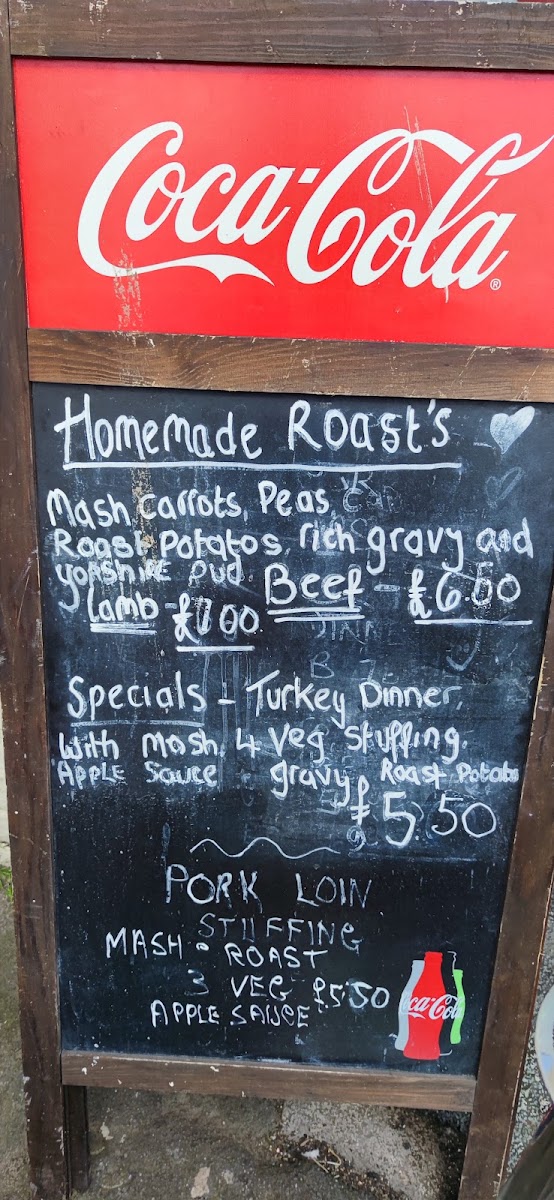 Jenny's Round Table Cafe menu board