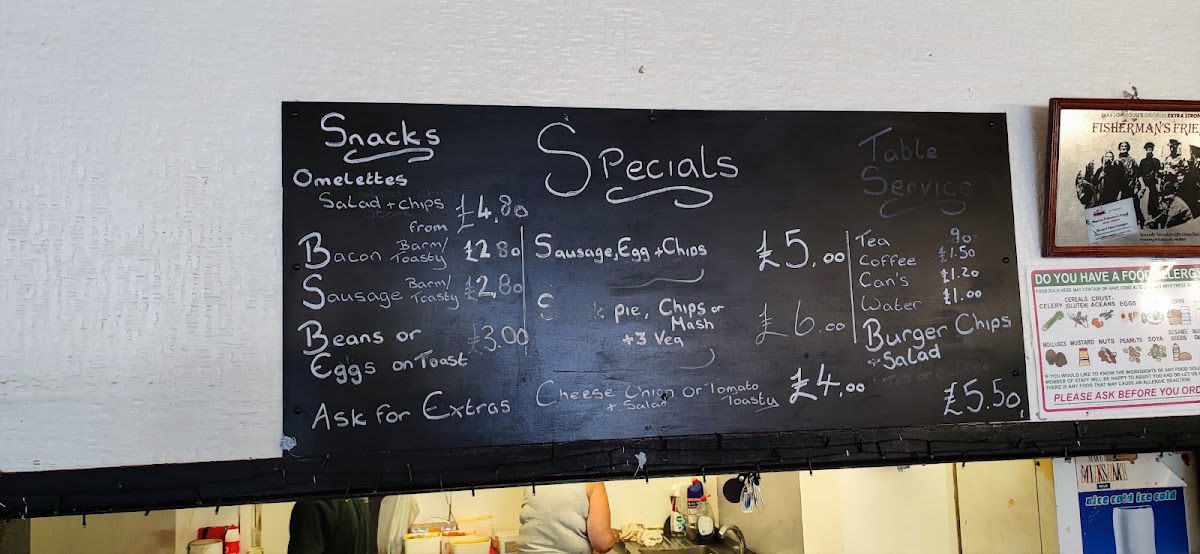 Jenny's Round Table Cafe menu board