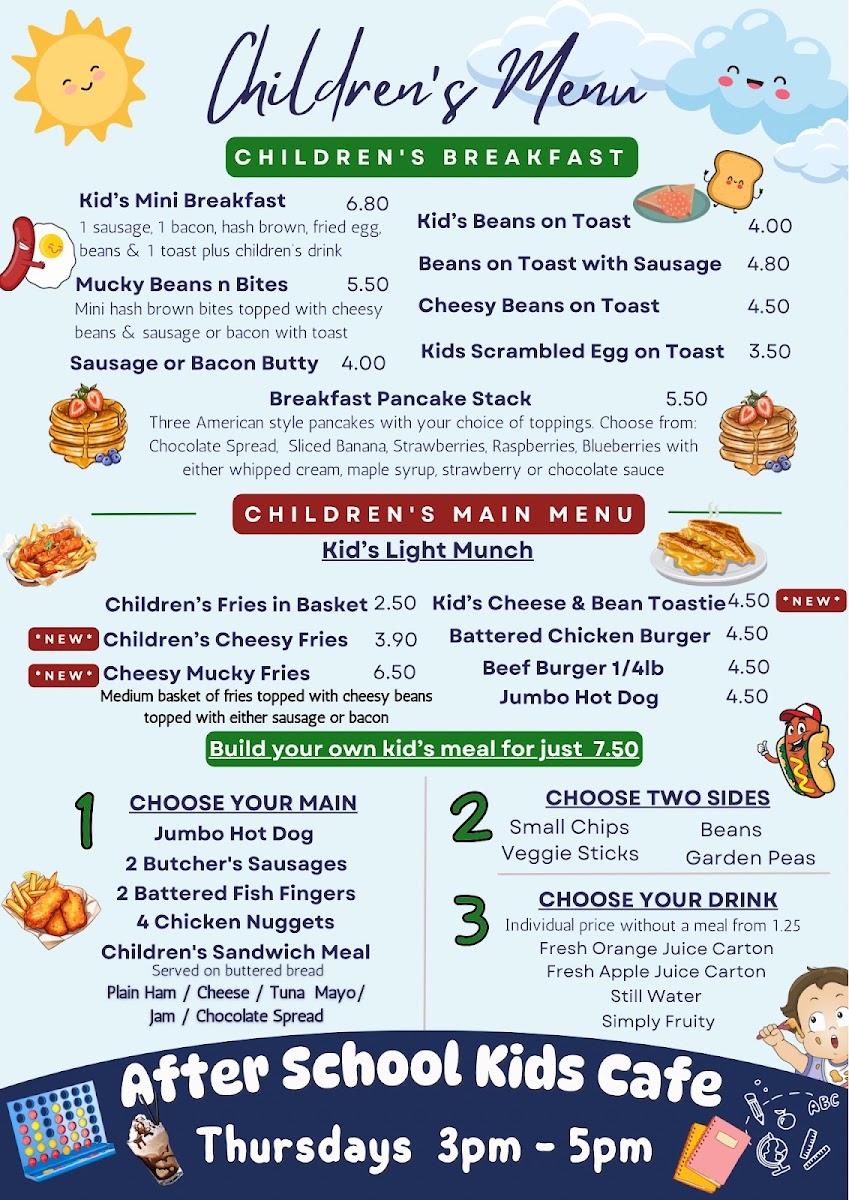 Leyland Heritage Café & Catering Co Ltd menu board