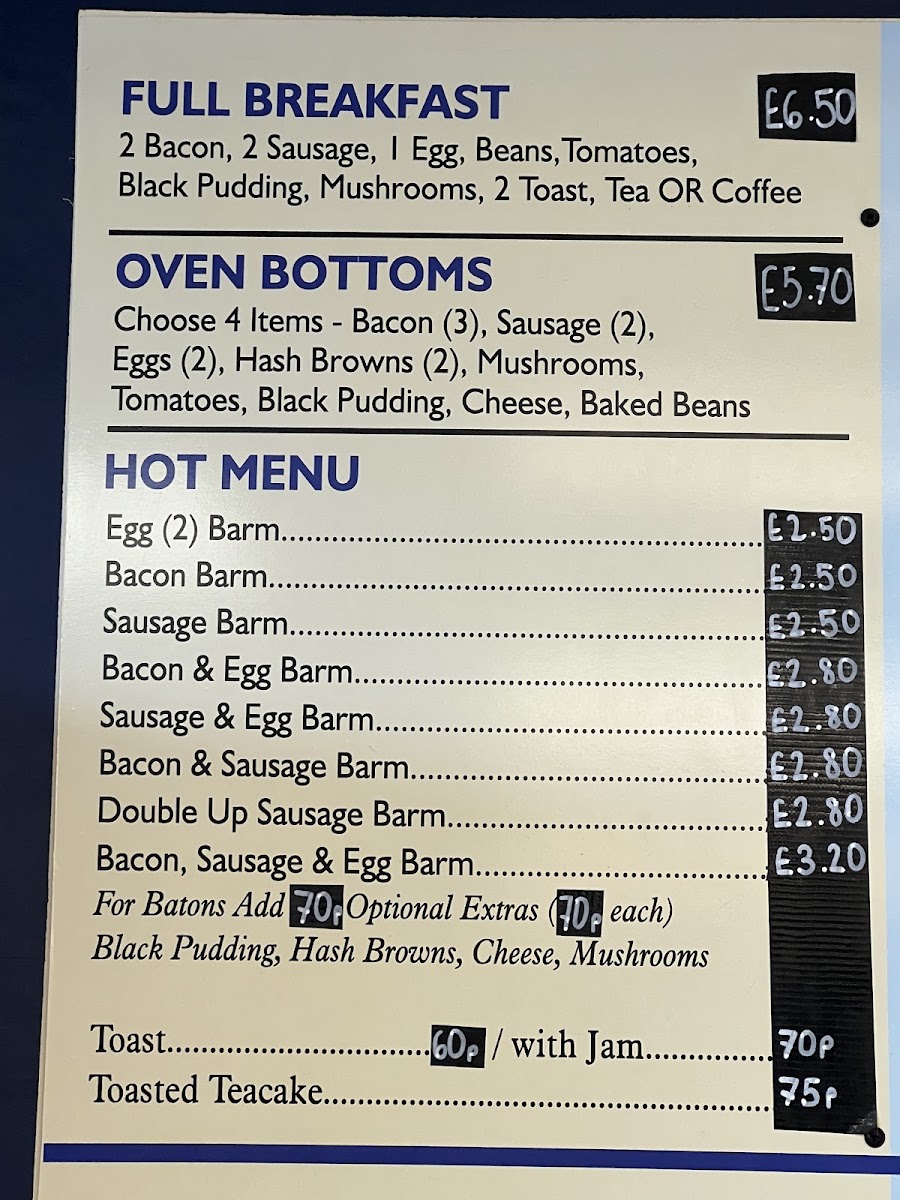 Crumbs Sandwich Shop menu board