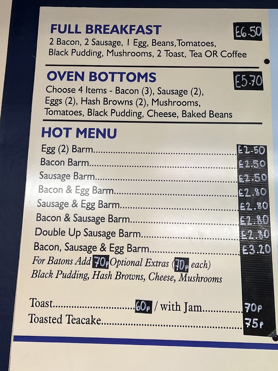 Crumbs Sandwich Shop menu board