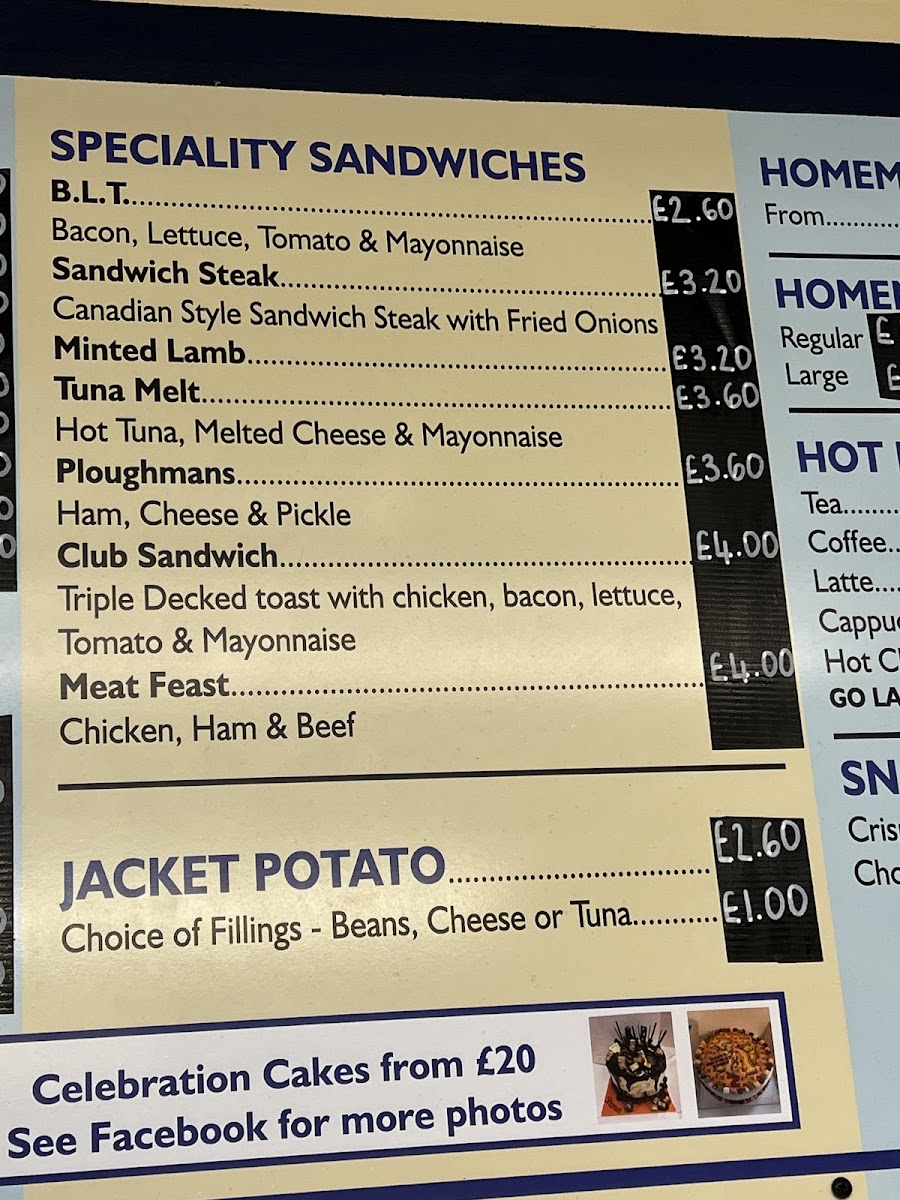 Crumbs Sandwich Shop menu board