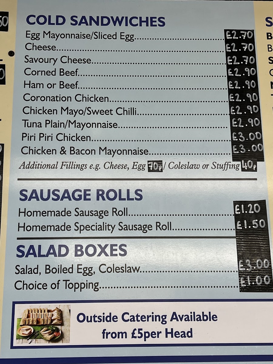 Crumbs Sandwich Shop menu board