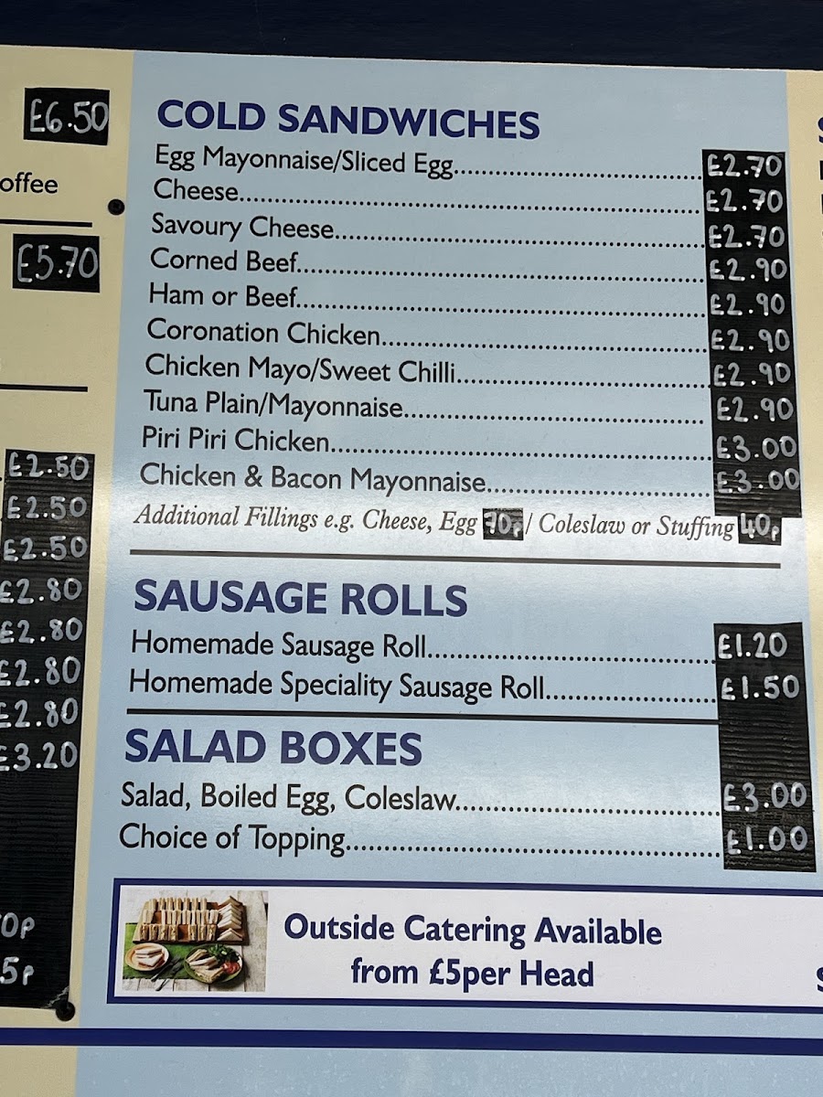 Crumbs Sandwich Shop menu board