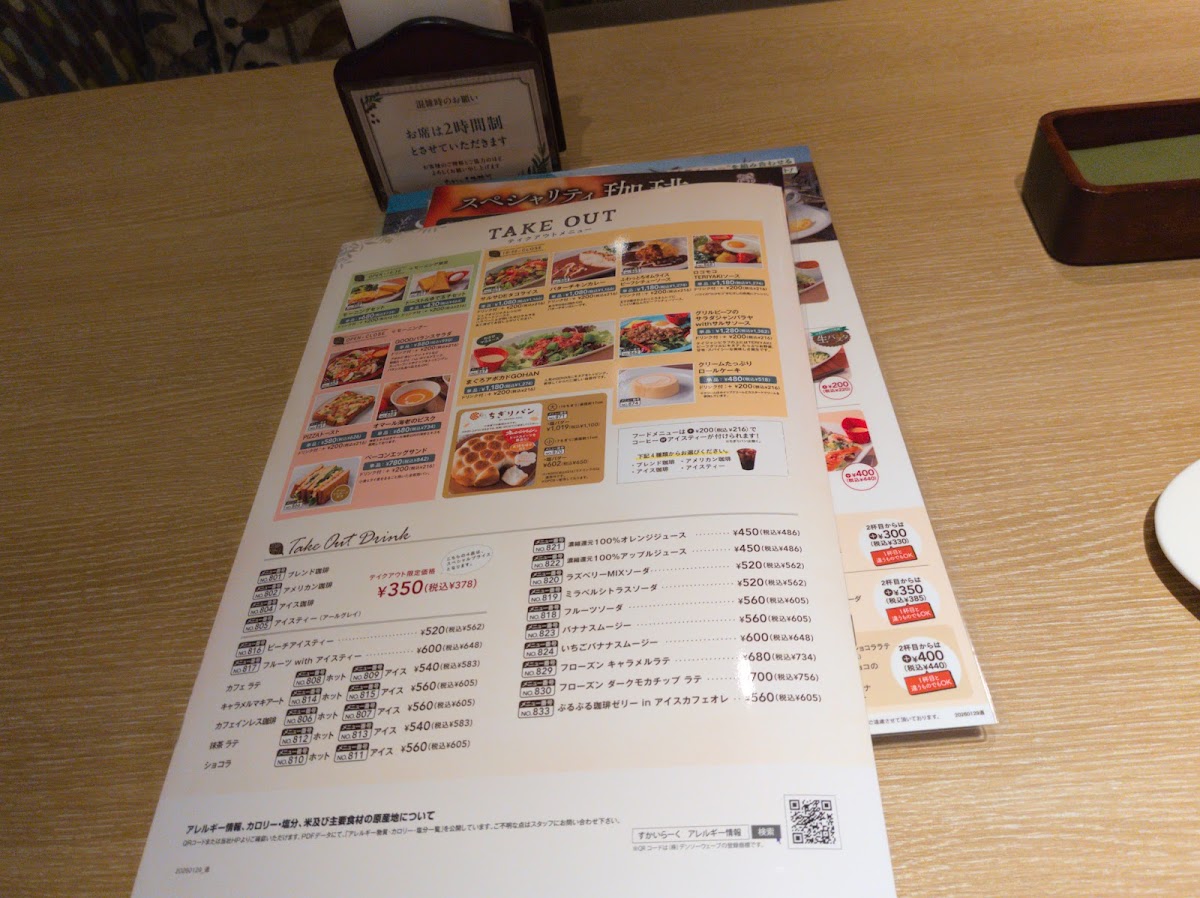 Musashi no Mori Coffee Tsurugashima Mitsugi menu board