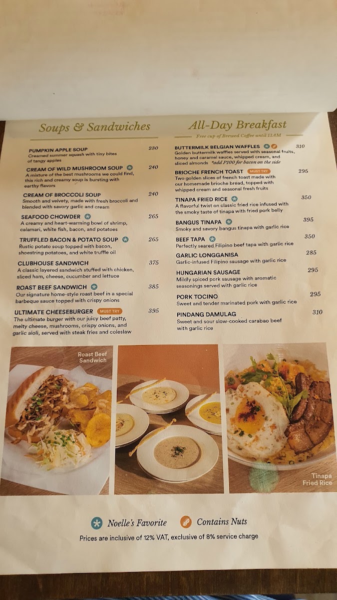 Café Noelle - Greenfields Square, San Fernando menu board