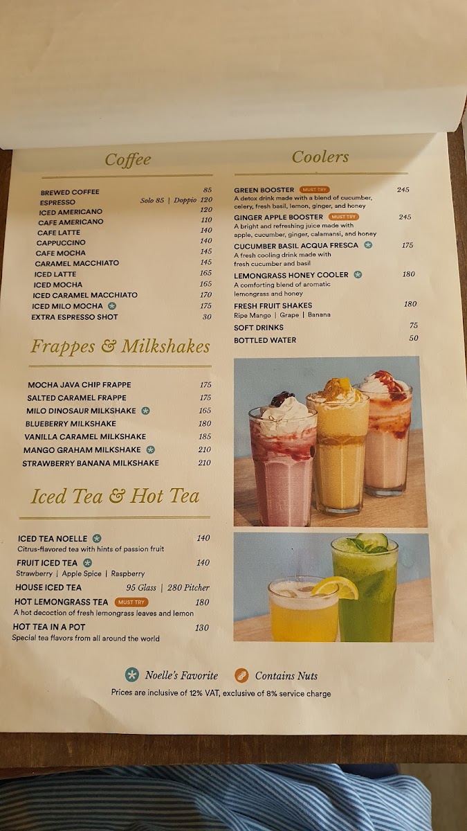 Café Noelle - Greenfields Square, San Fernando menu board
