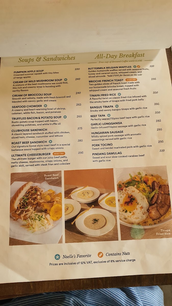 Café Noelle - Greenfields Square, San Fernando menu board