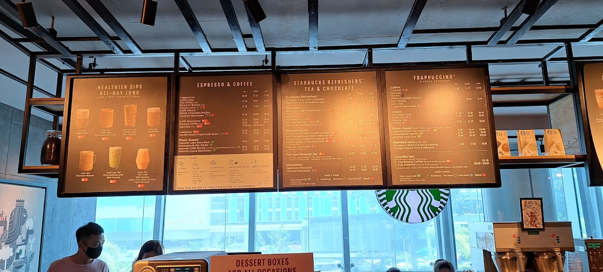Starbucks Woodlands Civic Centre menu board