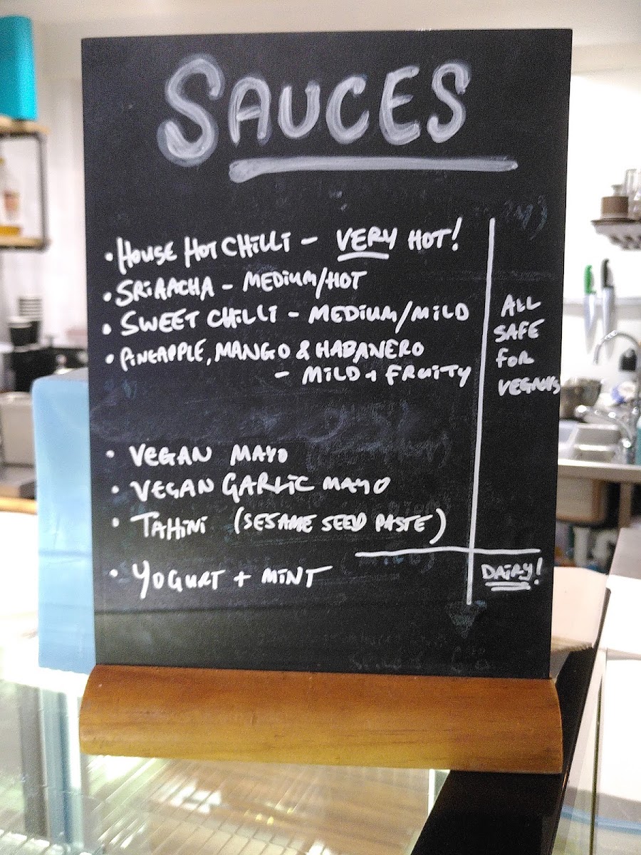 Falafia menu board