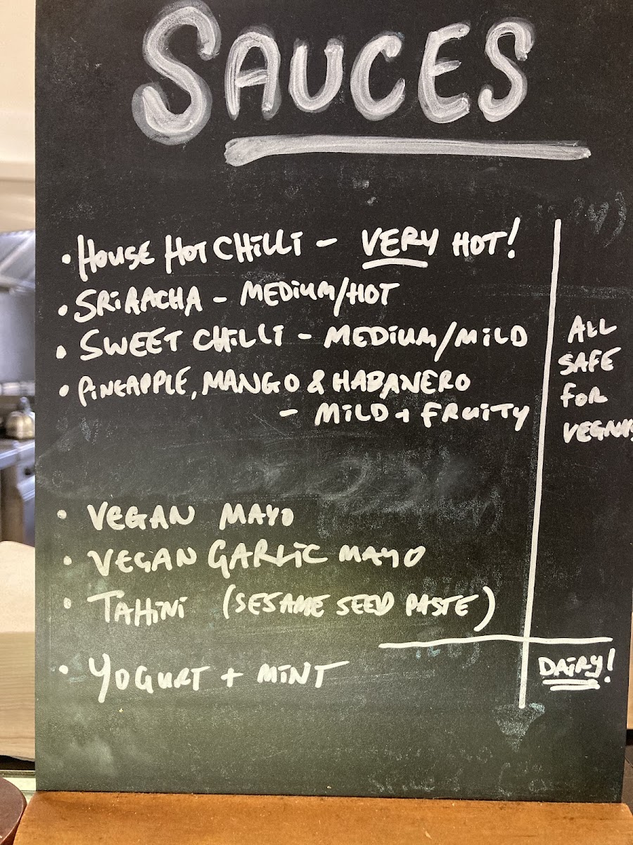 Falafia menu board
