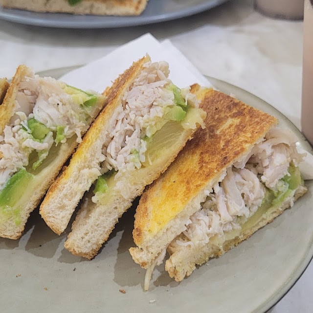Chicken Cheese Pineapple and Avocado Toast