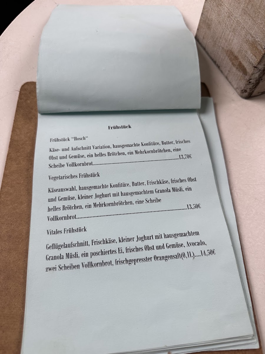 Cafe Confiserie Hosch menu board
