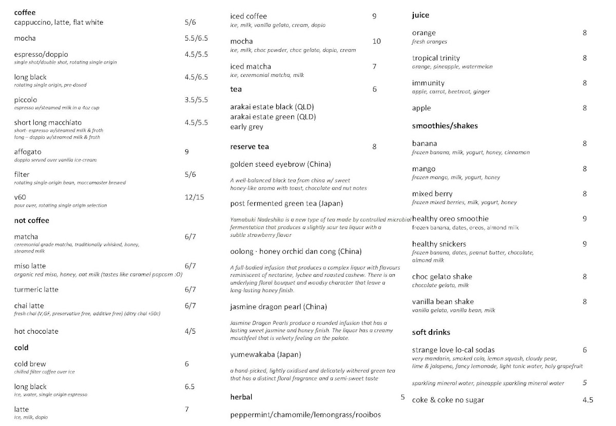 early birds cafe menu board