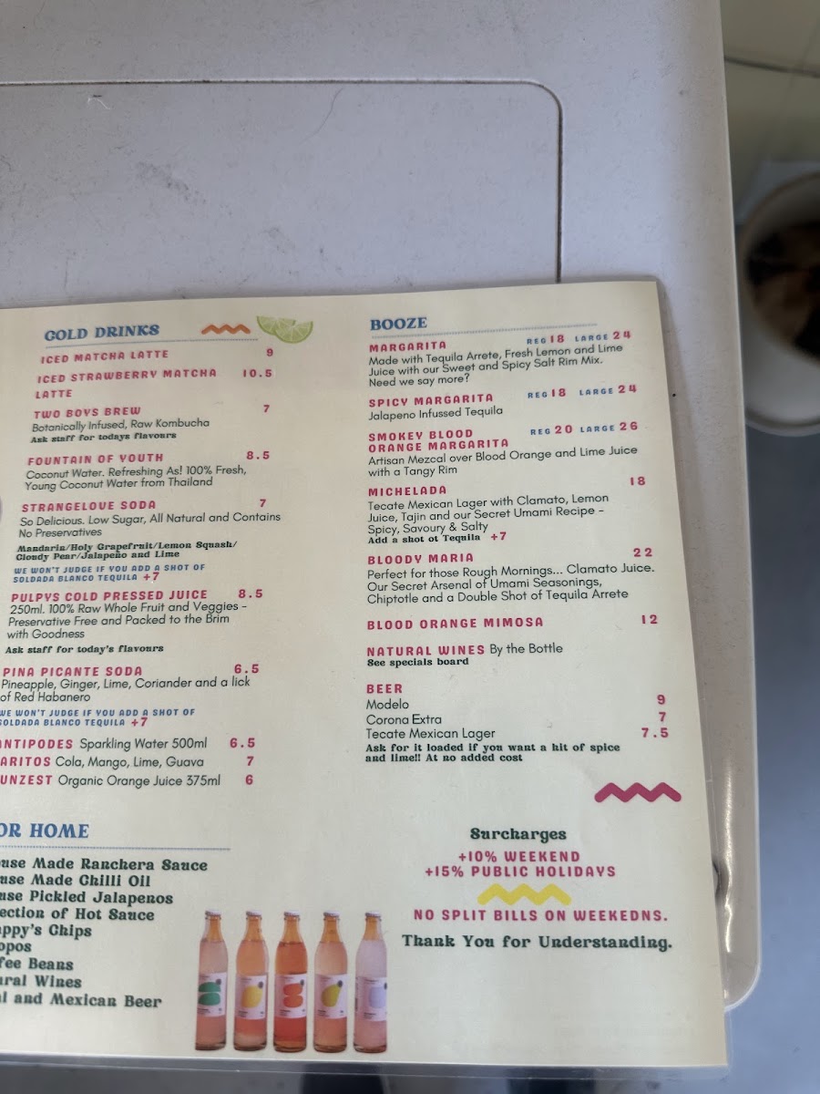 Little Tienda Thornbury menu board