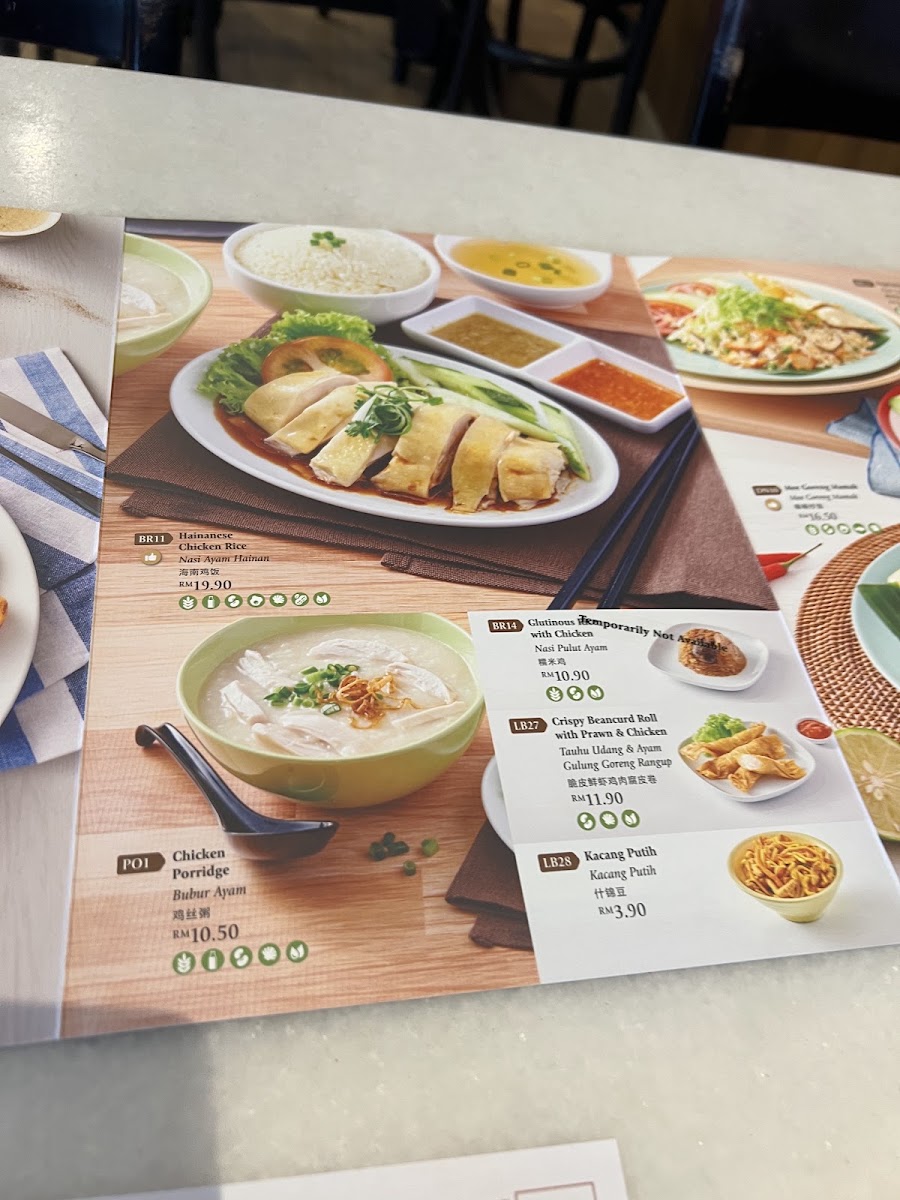 OldTown White Coffee - Cenang Mall menu board