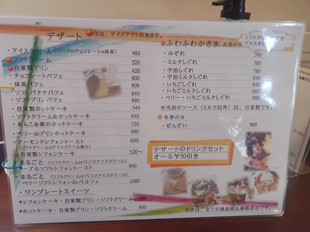 Cafe Tsukushi menu board
