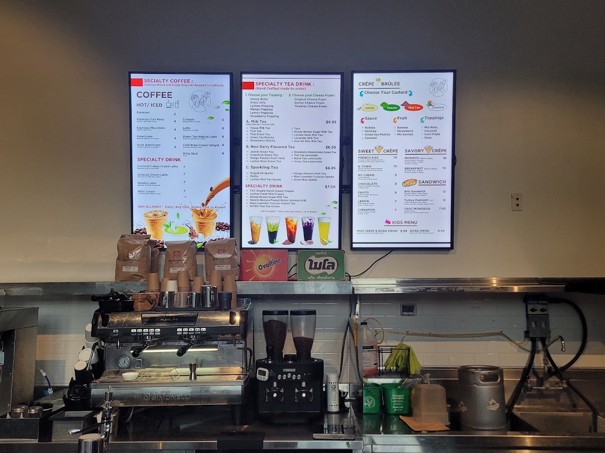 French Kiss café menu board