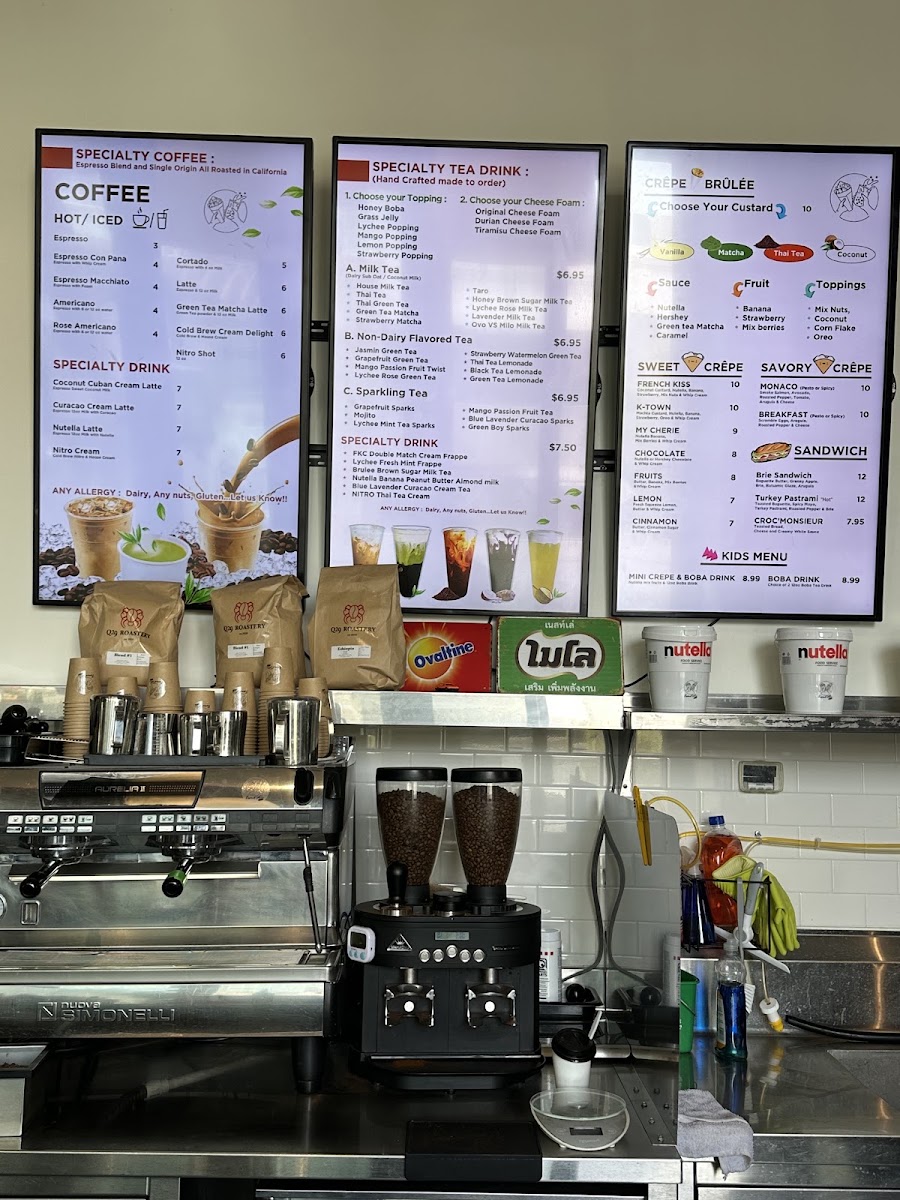 French Kiss café menu board