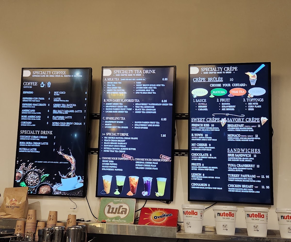French Kiss café menu board