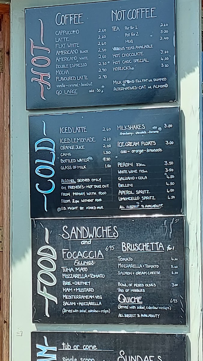 Caffe Amici menu board