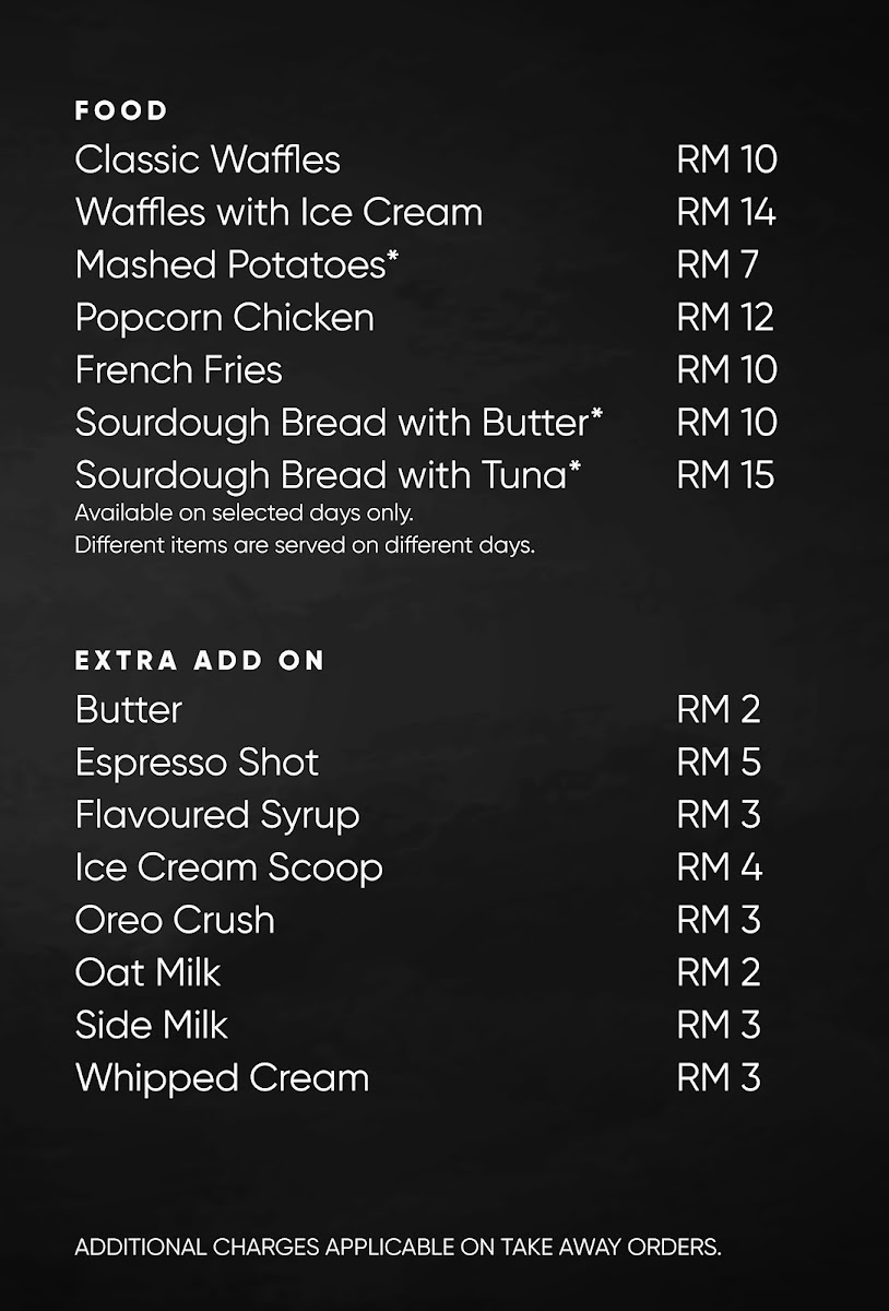 The Maker Cafe menu board