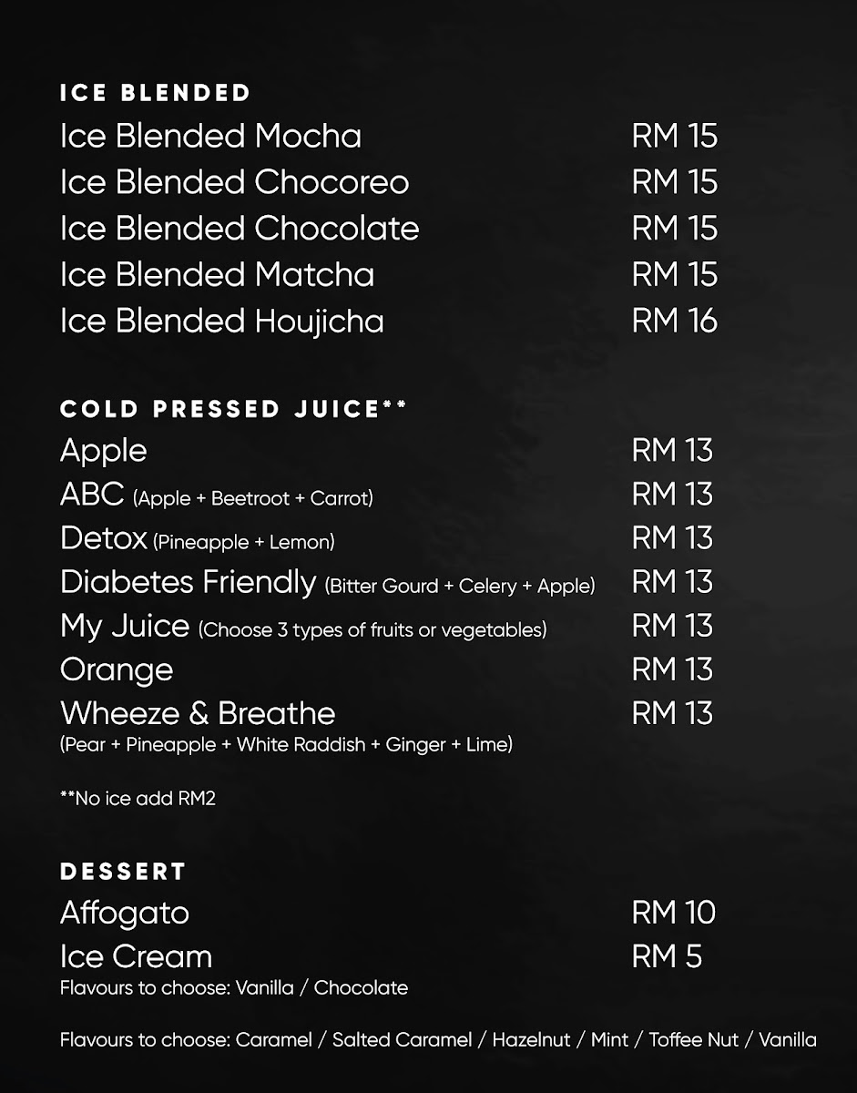 The Maker Cafe menu board