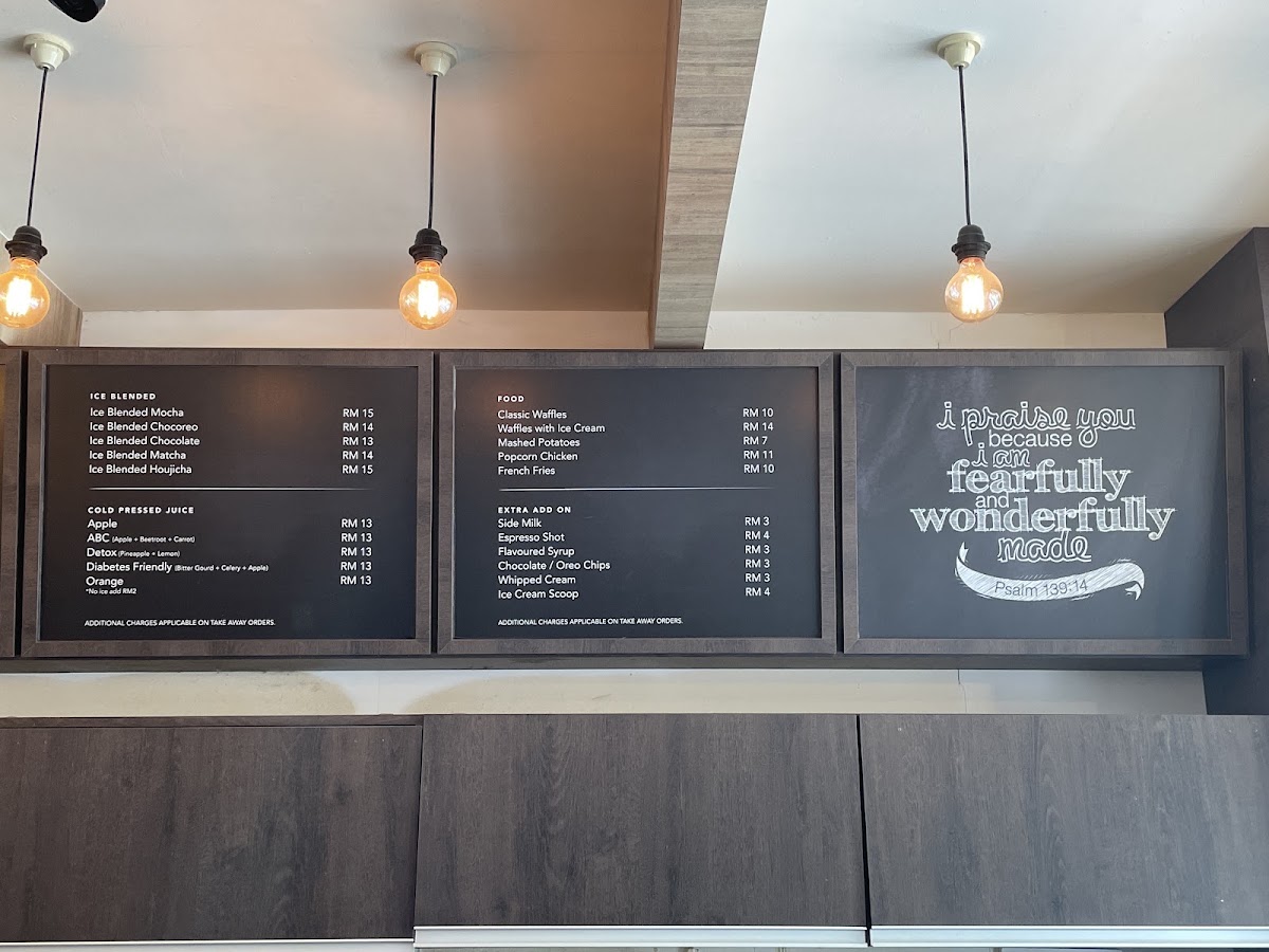 The Maker Cafe menu board