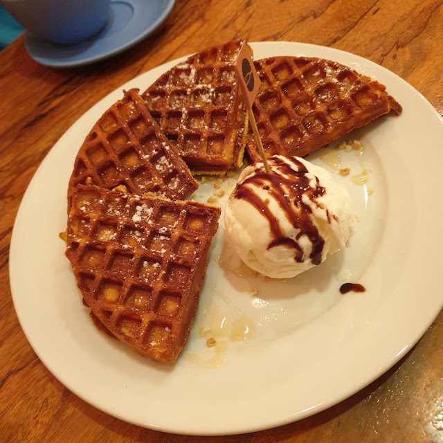 Waffle with Vanilla Ice Cream