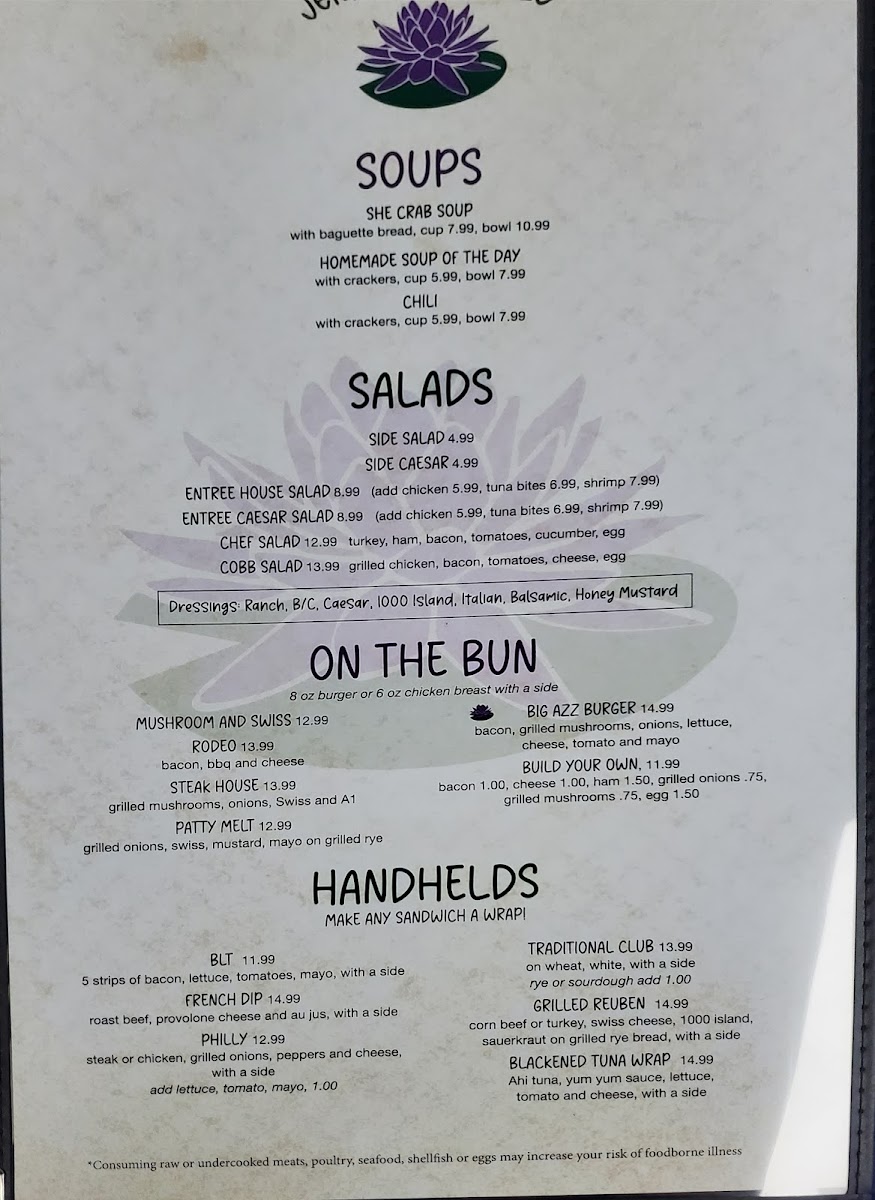Jenna’s Cafe LLC. menu board