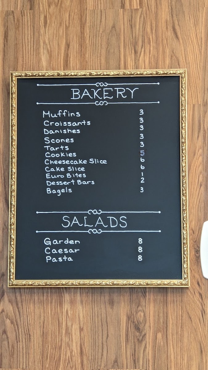 Alibi Coffee Bar menu board