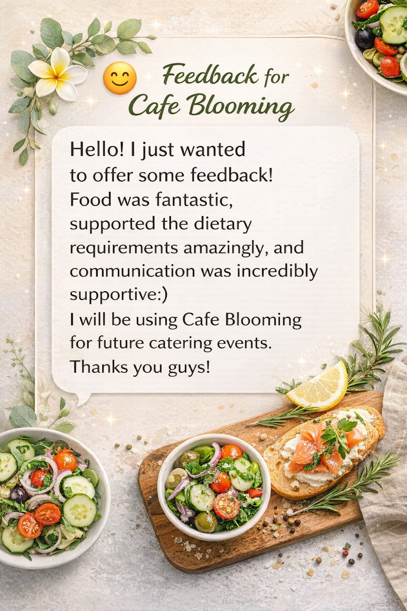 CAFE BLOOMING menu board