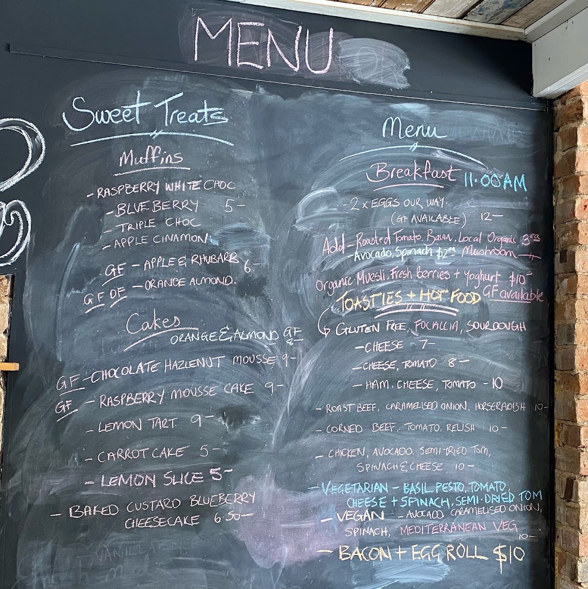 Jackson's Produce Store & Cafe menu board