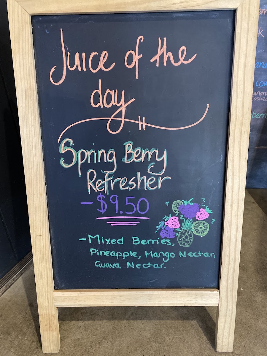 Jackson's Produce Store & Cafe menu board