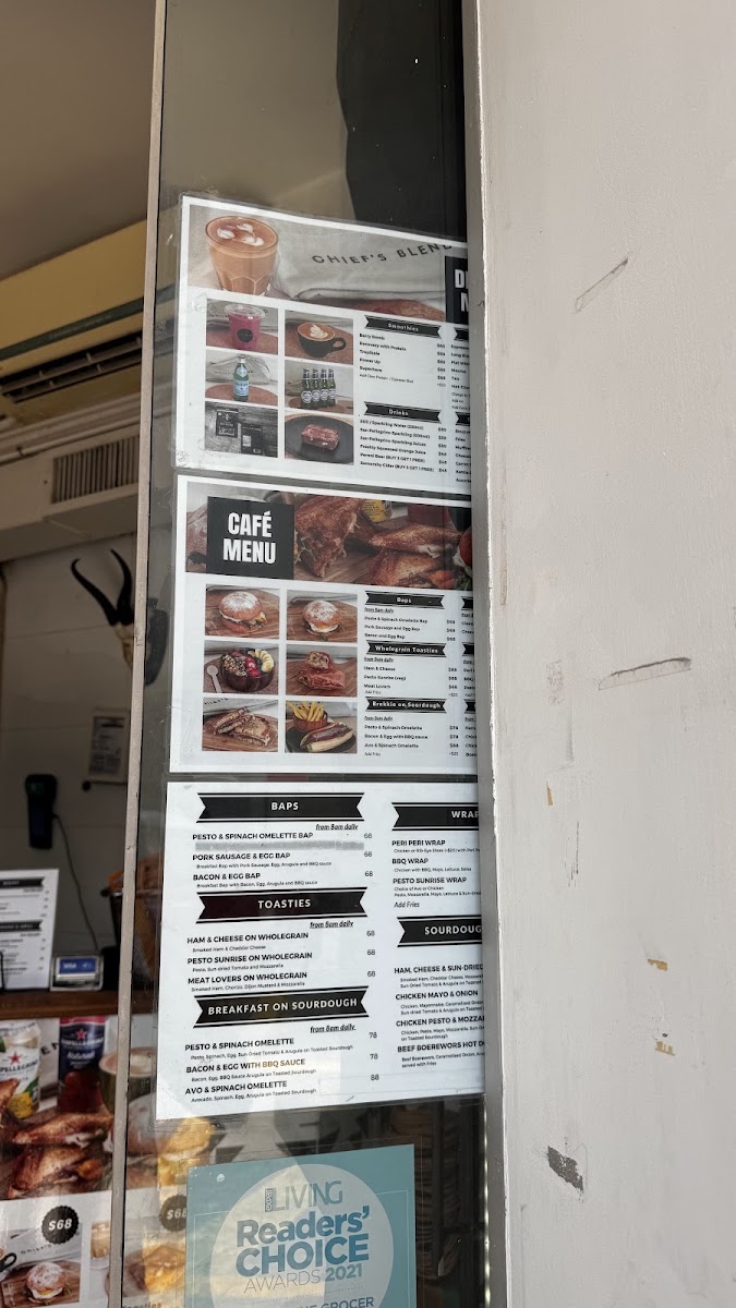 Chief's Blend menu board